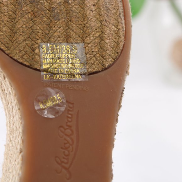 Lucky Brand Katereena Sandal Espadrille Wedge Ankle Strap Braided Blue Size 8.5 - Picture 10 of 12